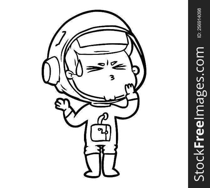 cartoon stressed astronaut. cartoon stressed astronaut