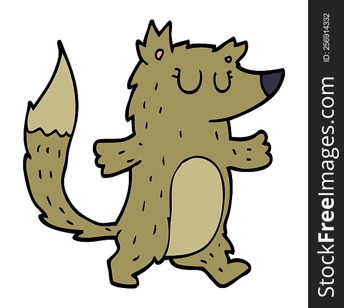 cartoon doodle wolf