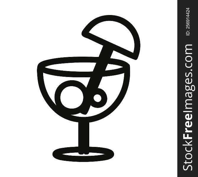 cocktail with umbrella icon