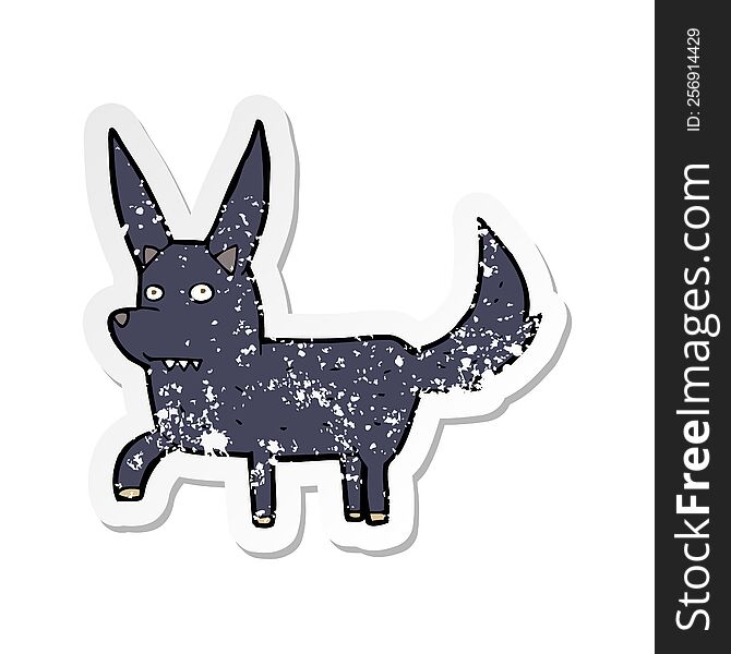 retro distressed sticker of a cartoon wild dog