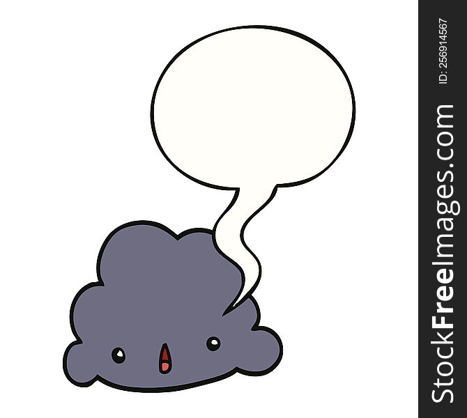 cartoon cloud with speech bubble. cartoon cloud with speech bubble