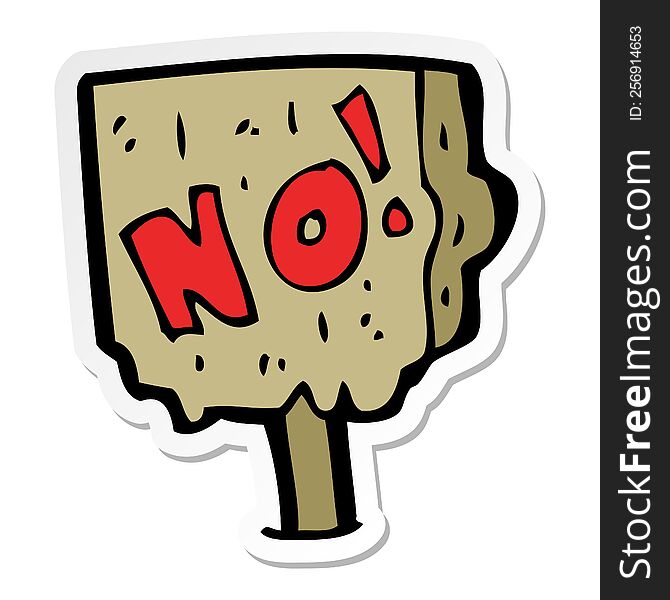 Sticker Of A Cartoon No Sign