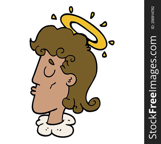 Cartoon Doodle Angel Face