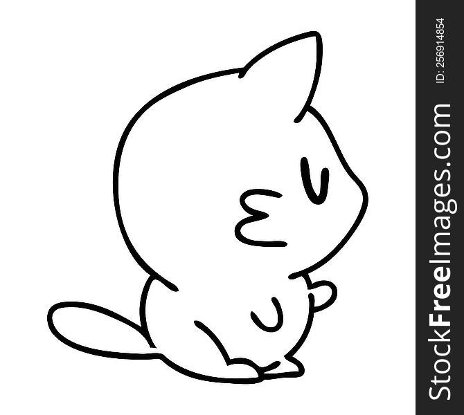 line doodle of a cute little pet cat. line doodle of a cute little pet cat