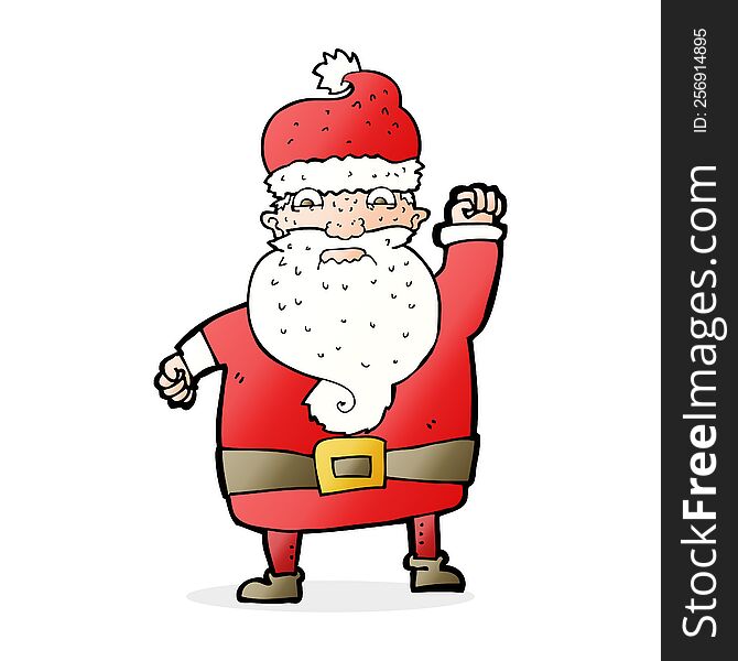 cartoon angry santa claus