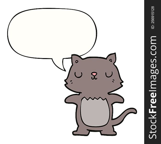 cartoon cat with speech bubble. cartoon cat with speech bubble