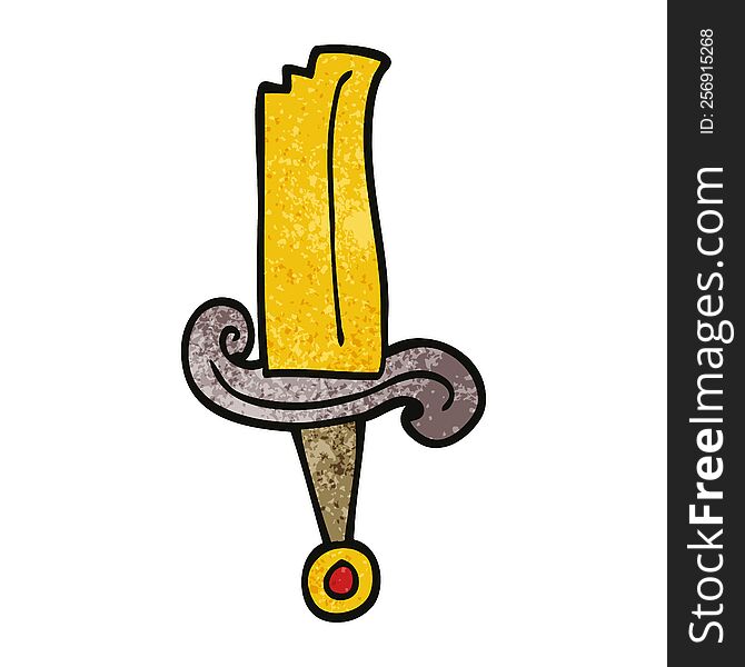 cartoon doodle jeweled sword