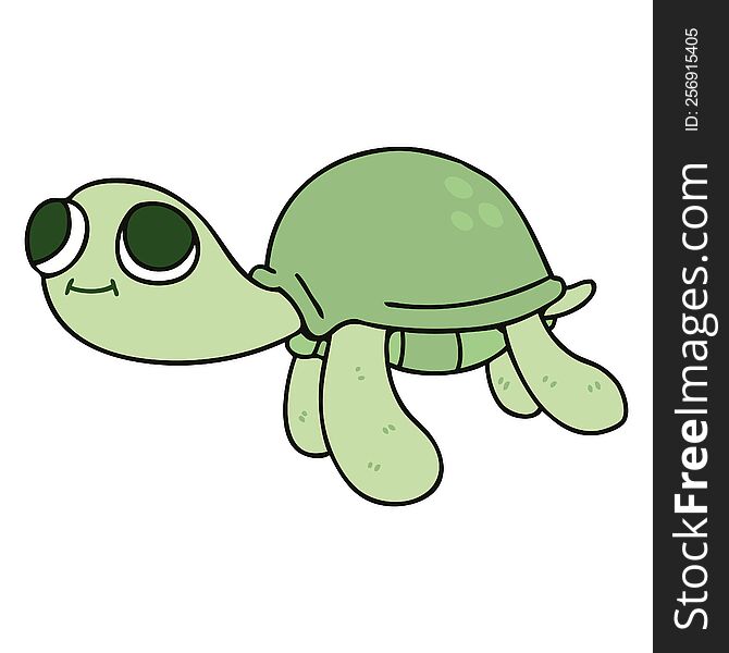 Quirky Hand Drawn Cartoon Turtle