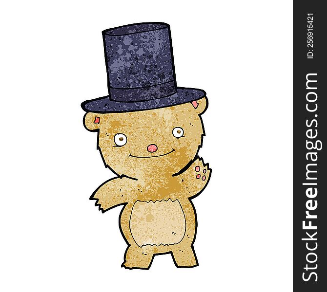 cartoon bear in top hat