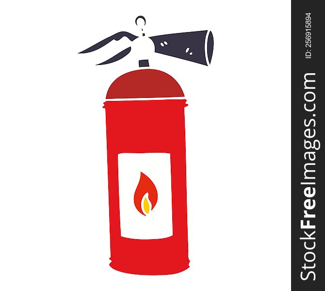 quirky hand drawn cartoon fire extinguisher