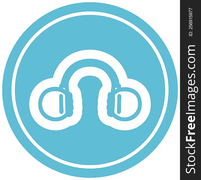 music headphones circular icon symbol