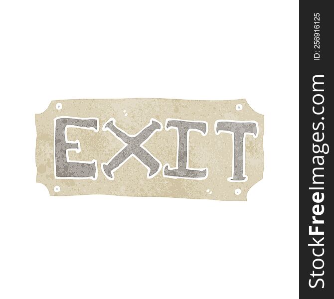 cartoon exit sign
