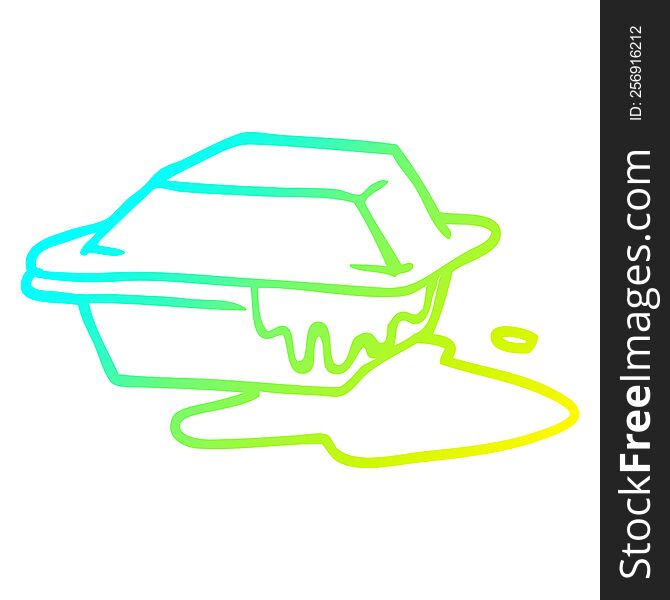 Cold Gradient Line Drawing Cartoon Cheesy Takeout