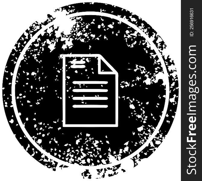 official document distressed icon