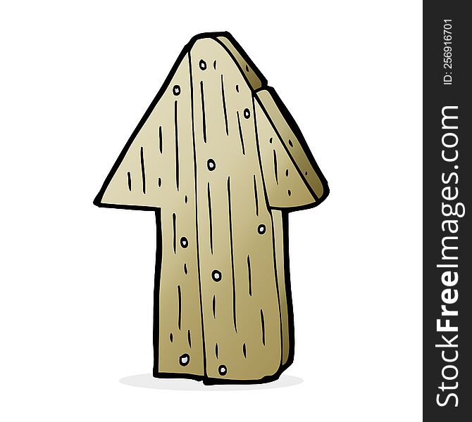 cartoon wooden direction arrow