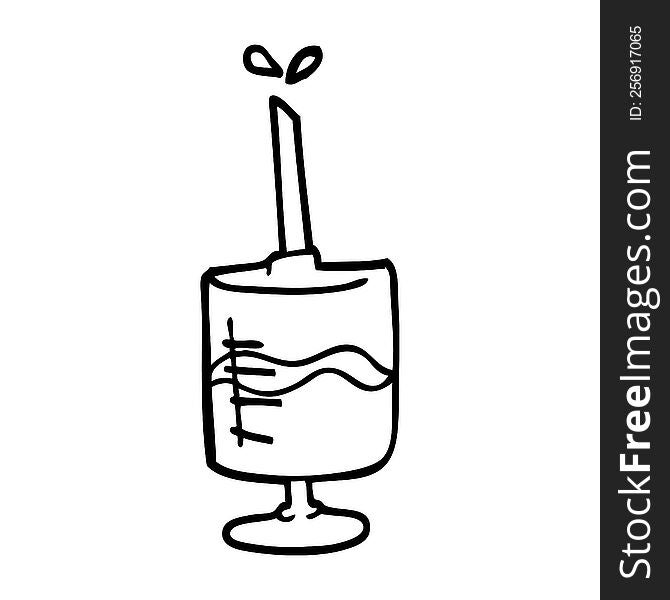 line drawing cartoon of a blood sample