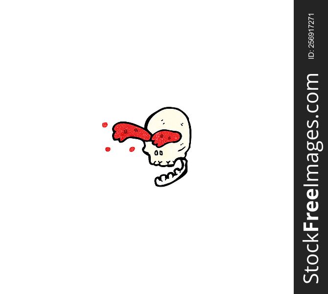 gross blood squirting skull cartoon