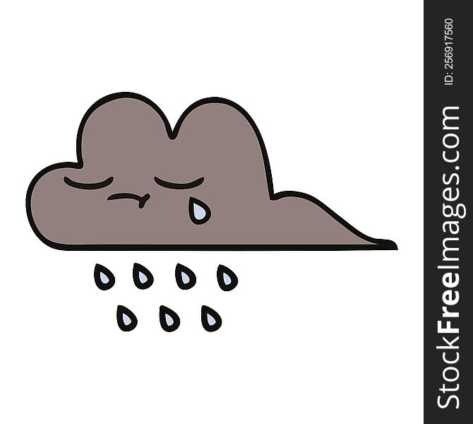 cute cartoon of a storm rain cloud