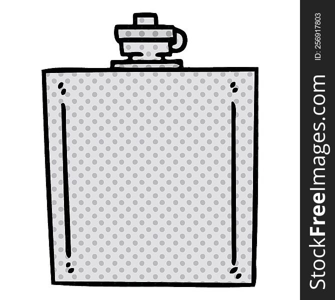 quirky comic book style cartoon hip flask