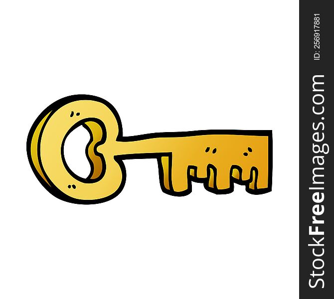 Cartoon Doodle Gold Key