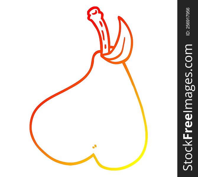 Warm Gradient Line Drawing Cartoon Healthy Pear