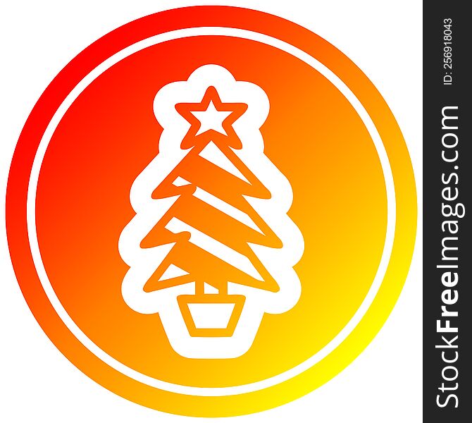 Christmas Tree Circular In Hot Gradient Spectrum