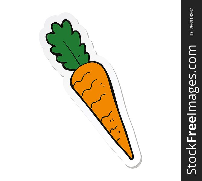 sticker of a cartoon carrot