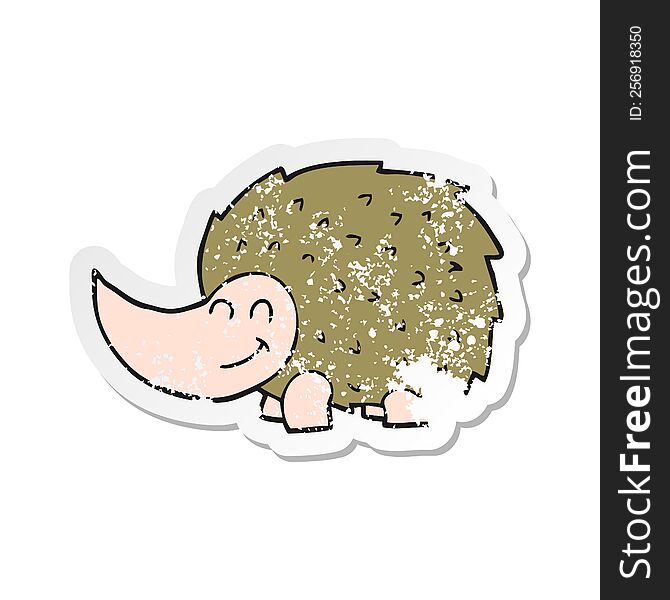 retro distressed sticker of a cartoon hedgehog