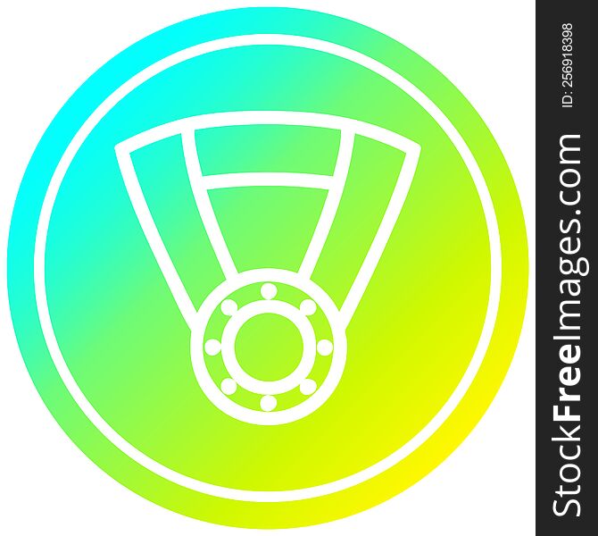 medal award circular icon with cool gradient finish. medal award circular icon with cool gradient finish