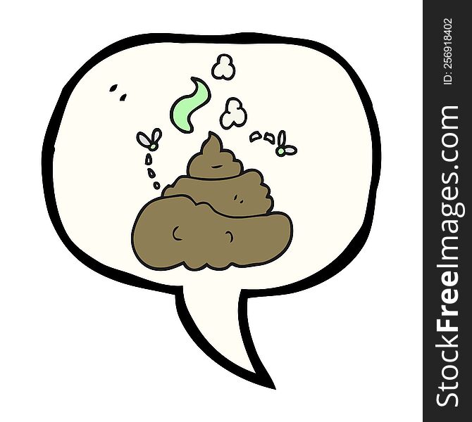 freehand drawn speech bubble cartoon gross poop