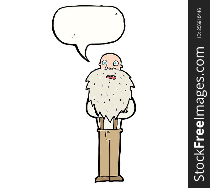 Cartoon Bearded Old Man With Speech Bubble