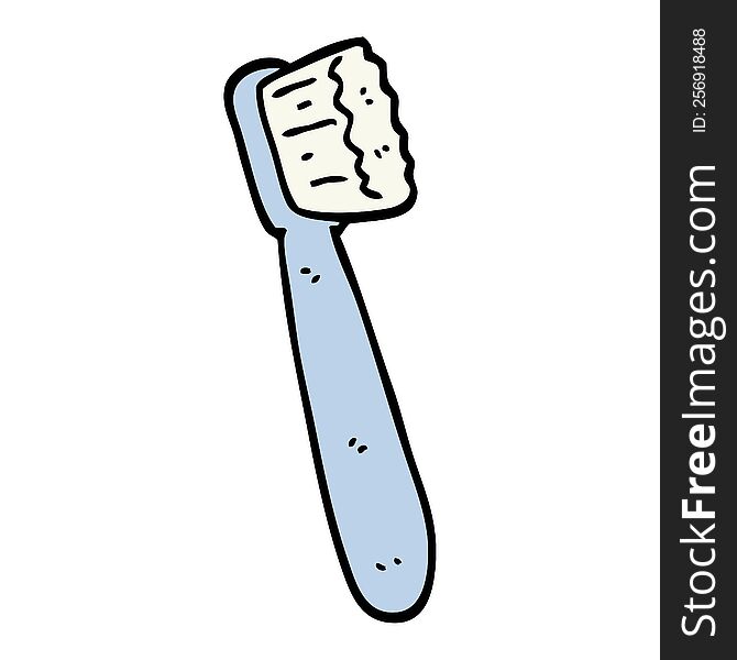 hand drawn doodle style cartoon tooth brush