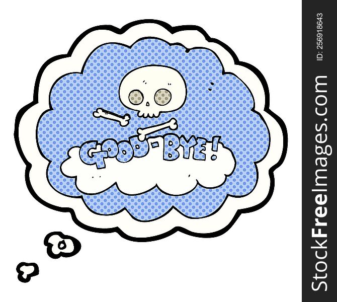 freehand drawn thought bubble cartoon good-bye symbol