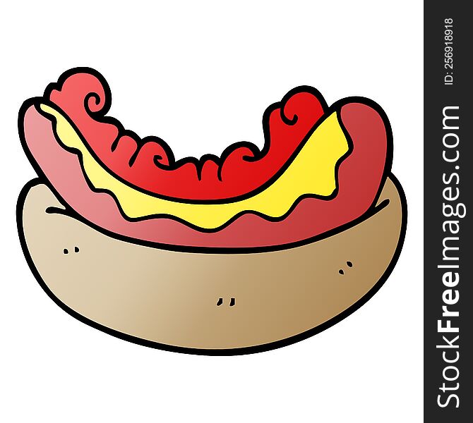 cartoon doodle hotdog in a bun