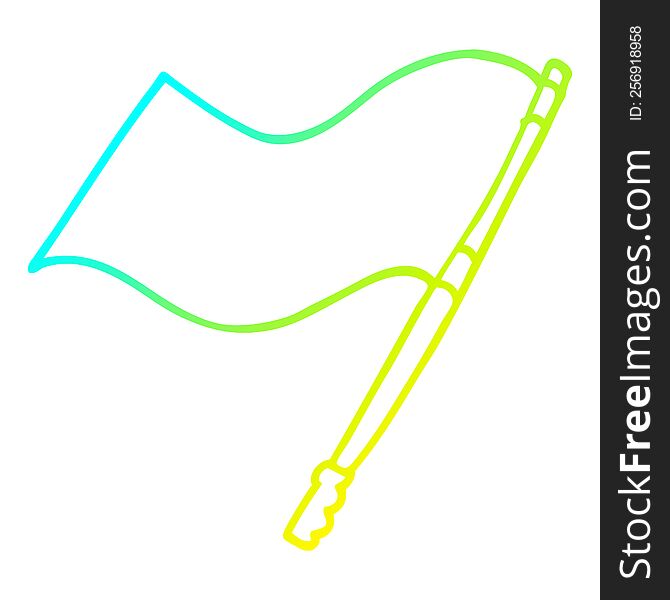Cold Gradient Line Drawing Cartoon Flag