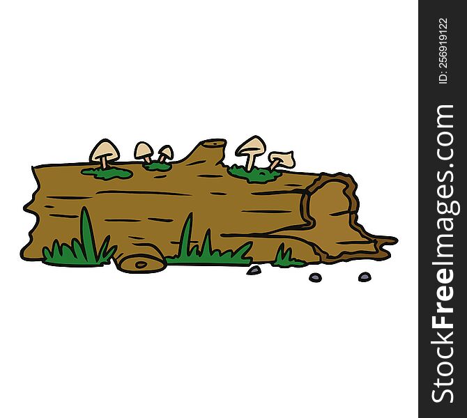 cartoon doodle of a tree log