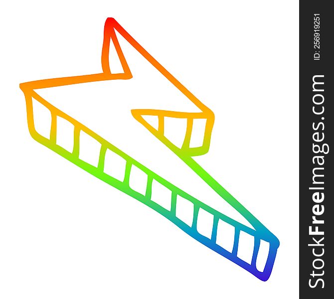 Rainbow Gradient Line Drawing Cartoon Decorative Lightning Bolt