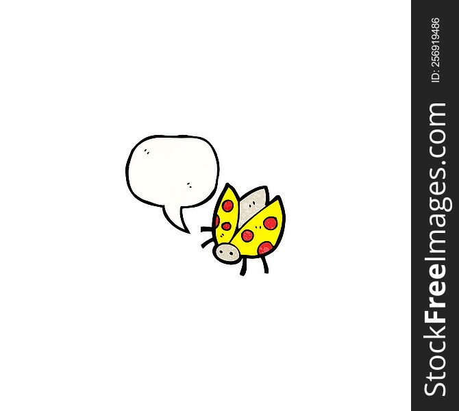 Cartoon Ladybug With Speech Bubble