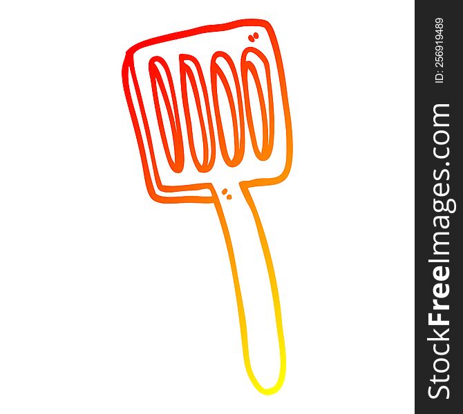 warm gradient line drawing of a cartoon food spatula