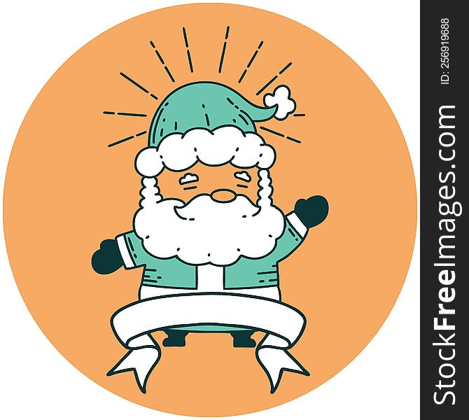 Icon Of Tattoo Style Santa Claus Christmas Character