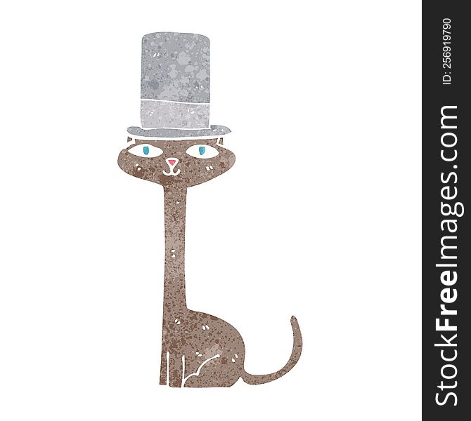 cartoon cat wearing top hat. cartoon cat wearing top hat