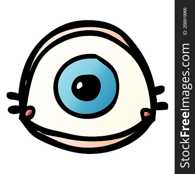 cartoon doodle blue eye