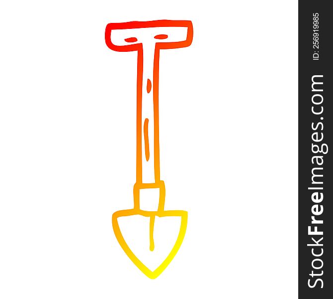 warm gradient line drawing of a cartoon spade