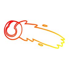 Warm Gradient Line Drawing Cartoon Flying Tennis Ball Stock Images