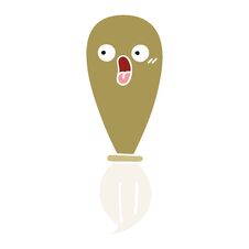 Flat Color Retro Cartoon Paint Brush Royalty Free Stock Photos