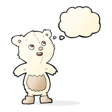 Cartoon Polar Bear With Thought Bubble Stock Images