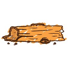 Free Old Log Chalk Drawing Stock Image - 256928261