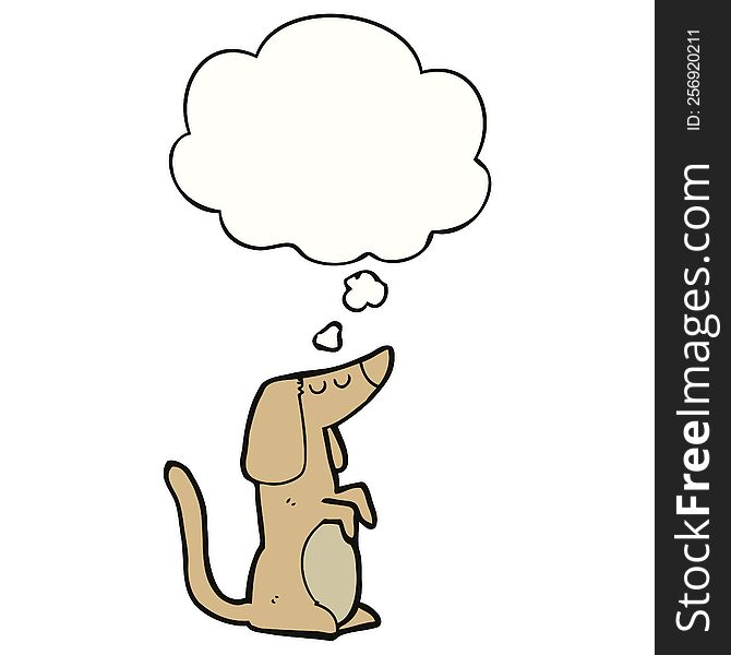 cartoon dog with thought bubble. cartoon dog with thought bubble