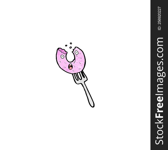 cartoon doughnut on fork