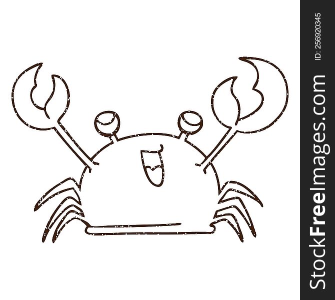Happy Crab Charcoal Drawing
